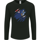 Torn Flag Tristan da Cunha Mens Long Sleeve T-Shirt Black