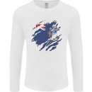 Torn Flag Tristan da Cunha Mens Long Sleeve T-Shirt White