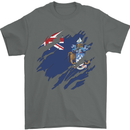 Torn Flag Tristan da Cunha Mens T-Shirt 100% Cotton Charcoal