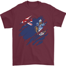 Torn Flag Tristan da Cunha Mens T-Shirt 100% Cotton Maroon