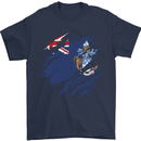 Torn Flag Tristan da Cunha Mens T-Shirt 100% Cotton Navy Blue