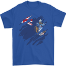 Torn Flag Tristan da Cunha Mens T-Shirt 100% Cotton Royal Blue