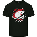 Torn Flag Turkish Republic of Northern Cyprus Mens Cotton T-Shirt Tee Top Black