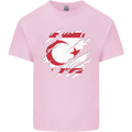 Torn Flag Turkish Republic of Northern Cyprus Mens Cotton T-Shirt Tee Top Light Pink