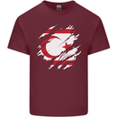 Torn Flag Turkish Republic of Northern Cyprus Mens Cotton T-Shirt Tee Top Maroon
