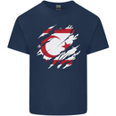 Torn Flag Turkish Republic of Northern Cyprus Mens Cotton T-Shirt Tee Top Navy Blue