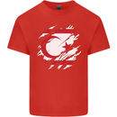 Torn Flag Turkish Republic of Northern Cyprus Mens Cotton T-Shirt Tee Top Red