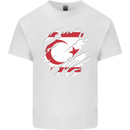 Torn Flag Turkish Republic of Northern Cyprus Mens Cotton T-Shirt Tee Top White
