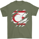 Torn Flag Turkish Republic of Northern Cyprus Mens T-Shirt 100% Cotton Military Green