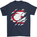 Torn Flag Turkish Republic of Northern Cyprus Mens T-Shirt 100% Cotton Navy Blue