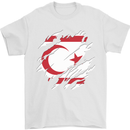 Torn Flag Turkish Republic of Northern Cyprus Mens T-Shirt 100% Cotton White