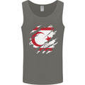 Torn Flag Turkish Republic of Northern Cyprus Mens Vest Tank Top Charcoal