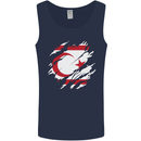 Torn Flag Turkish Republic of Northern Cyprus Mens Vest Tank Top Navy Blue