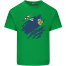 Torn Flag Turks and Caicos Islands Mens Cotton T-Shirt Tee Top Irish Green