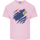 Torn Flag Turks and Caicos Islands Mens Cotton T-Shirt Tee Top Light Pink