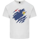 Torn Flag Turks and Caicos Islands Mens Cotton T-Shirt Tee Top White