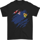 Torn Flag Turks and Caicos Islands Mens T-Shirt 100% Cotton Black