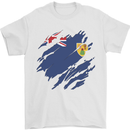 Torn Flag Turks and Caicos Islands Mens T-Shirt 100% Cotton White