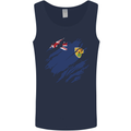 Torn Flag Turks and Caicos Islands Mens Vest Tank Top Navy Blue