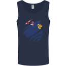 Torn Flag Turks and Caicos Islands Mens Vest Tank Top Navy Blue