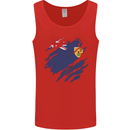 Torn Flag Turks and Caicos Islands Mens Vest Tank Top Red