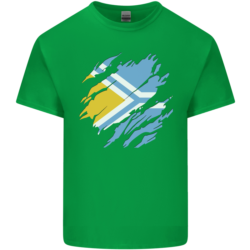 Torn Flag Tuva Mens Cotton T-Shirt Tee Top Irish Green