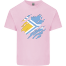 Torn Flag Tuva Mens Cotton T-Shirt Tee Top Light Pink