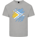 Torn Flag Tuva Mens Cotton T-Shirt Tee Top Sports Grey