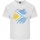 Torn Flag Tuva Mens Cotton T-Shirt Tee Top White