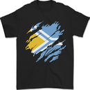 Torn Flag Tuva Mens T-Shirt 100% Cotton Black