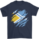 Torn Flag Tuva Mens T-Shirt 100% Cotton Navy Blue