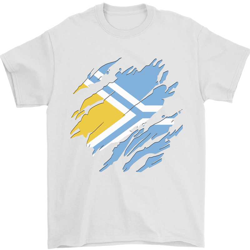 Torn Flag Tuva Mens T-Shirt 100% Cotton White