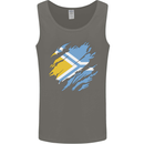 Torn Flag Tuva Mens Vest Tank Top Charcoal
