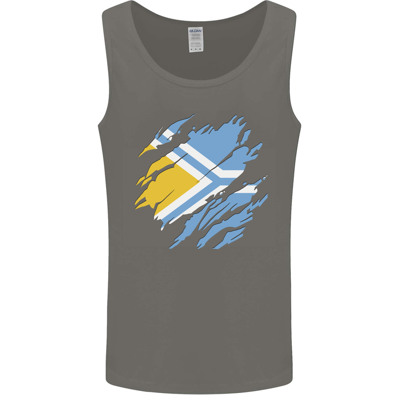 Torn Flag Tuva Mens Vest Tank Top Charcoal