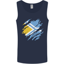 Torn Flag Tuva Mens Vest Tank Top Navy Blue