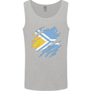 Torn Flag Tuva Mens Vest Tank Top Sports Grey