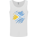 Torn Flag Tuva Mens Vest Tank Top White
