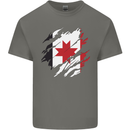 Torn Flag Udmurtia Mens Cotton T-Shirt Tee Top Charcoal
