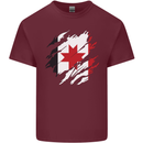 Torn Flag Udmurtia Mens Cotton T-Shirt Tee Top Maroon