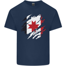 Torn Flag Udmurtia Mens Cotton T-Shirt Tee Top Navy Blue
