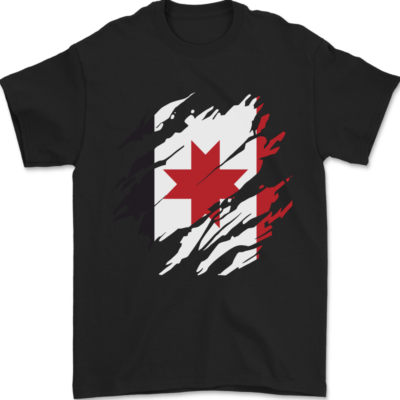 Torn Flag Udmurtia Mens T-Shirt 100% Cotton Black