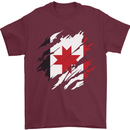 Torn Flag Udmurtia Mens T-Shirt 100% Cotton Maroon