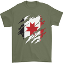 Torn Flag Udmurtia Mens T-Shirt 100% Cotton Military Green