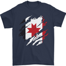 Torn Flag Udmurtia Mens T-Shirt 100% Cotton Navy Blue