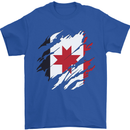Torn Flag Udmurtia Mens T-Shirt 100% Cotton Royal Blue