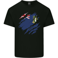 Torn Flag Virgin Islands UK Mens Cotton T-Shirt Tee Top Black