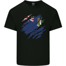 Torn Flag Virgin Islands UK Mens Cotton T-Shirt Tee Top Black