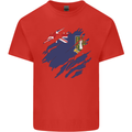 Torn Flag Virgin Islands UK Mens Cotton T-Shirt Tee Top Red