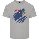 Torn Flag Virgin Islands UK Mens Cotton T-Shirt Tee Top Sports Grey