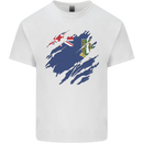 Torn Flag Virgin Islands UK Mens Cotton T-Shirt Tee Top White